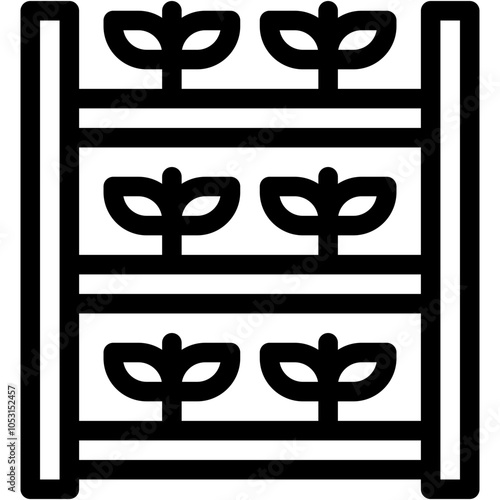 Vector Icon Vertical Farming, Nature, Indoor, Agriculture, Farming, Plants