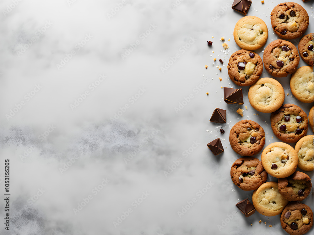 Assorted Cookies with Chocolate and Space for Recipe Assorted Cookies with Chocolate and Space for Recipe