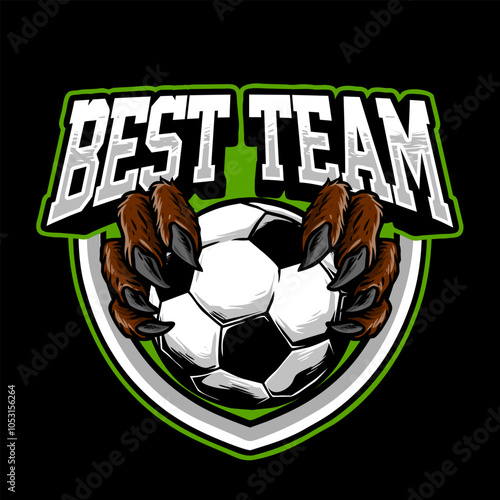 badge design vector of claws hold a ball for sport team logo