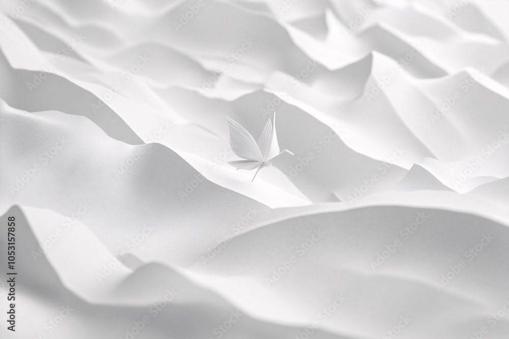 Fototapeta premium White Butterfly Minimalist Abstract Art