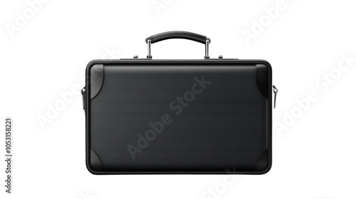 Sleek Black Briefcase Showcasing Modern Design for Business Professionals and Executives, isolated on transparent background