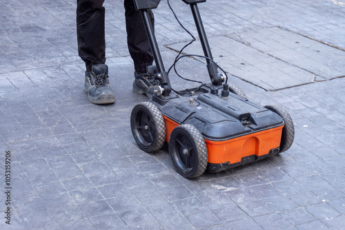 Cuadro en lienzo Concrete scaning equipment , Ground Penetrating Radar , for investigation underg
