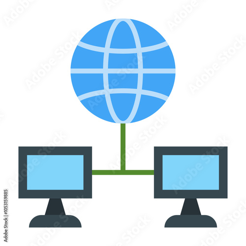 WAN Flat Icon Design