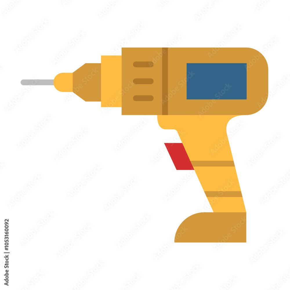 Drill Flat Icon Design Drill Flat Icon Design