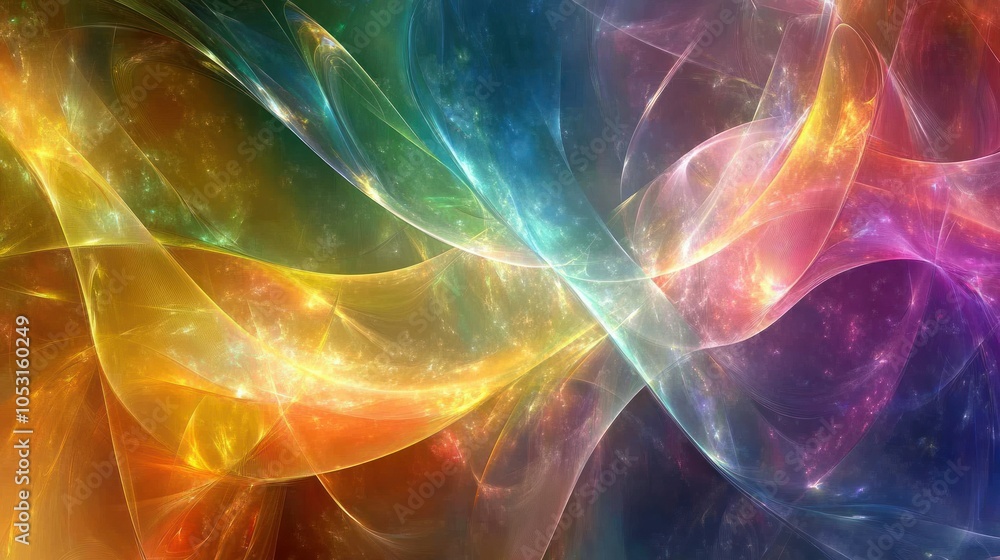 Iridescent abstract color with layered 3D shapes, soft gradients, and a luminous, modern effect Iridescent abstract color with layered 3D shapes, soft gradients, and a luminous, modern effect