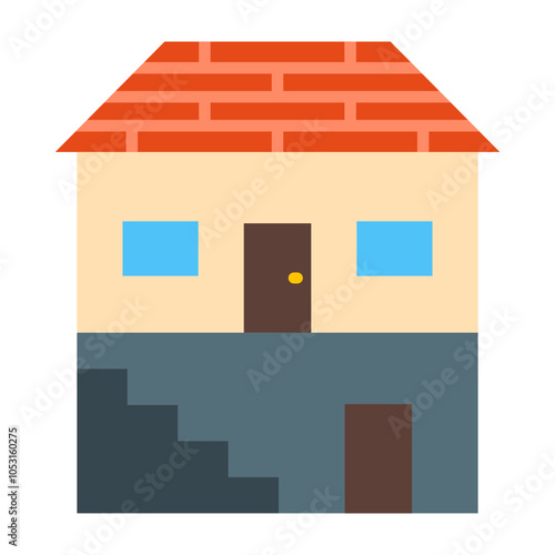 Basement Flat Icon Design