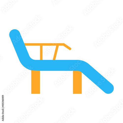 Deck Chair Flat Icon Design