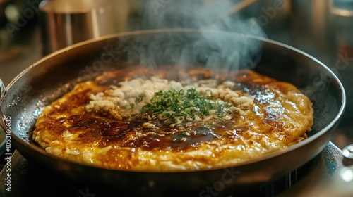Wallpaper Mural Okonomiyaki Cooking in a Pan Torontodigital.ca