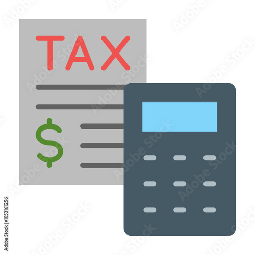 Tax Calculator Flat Icon Design
