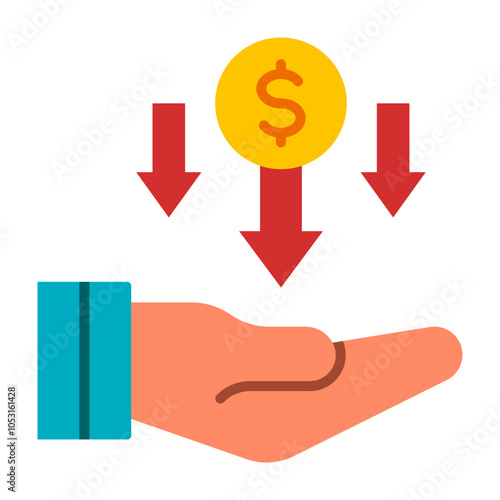 Loss Flat Icon Design