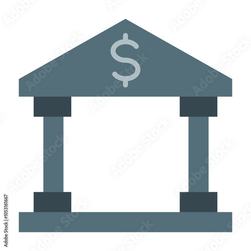 Bank Flat Icon Design