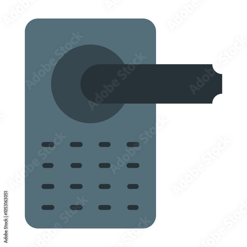 Smart Door Lock Flat Icon Design