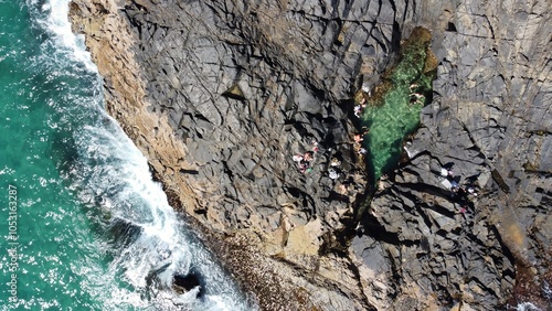 Aerial View of Rocky Outcrop in Noosa National Park photo