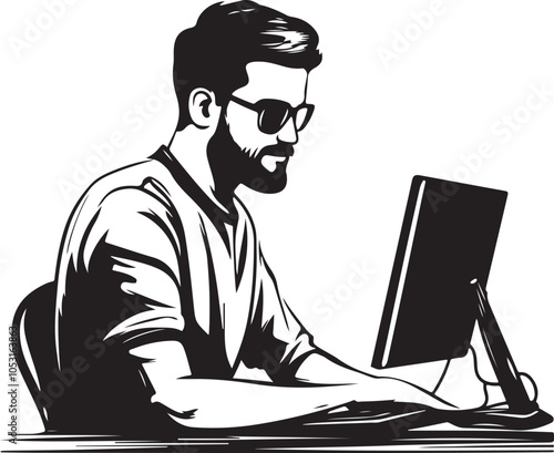 man with computer