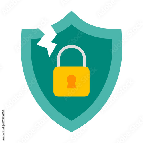 Security Breach Flat Icon Design