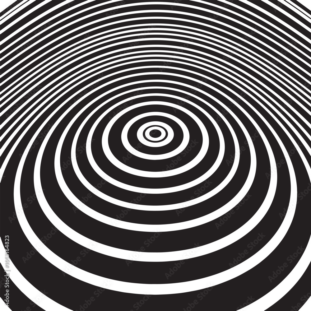 Fototapeta premium Black nad white abstract rotated lines.vortex form. Geometric art. Design element. Digital image with a psychedelic stripes.Design element for prints, web, template