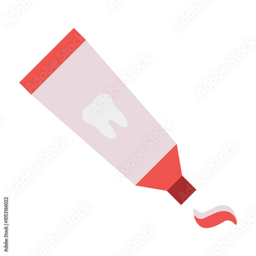 Toothpaste Flat Icon Design