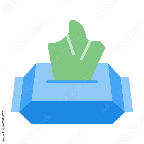 Antibacterial Wipes Flat Icon Design