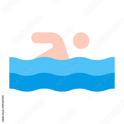 Swimming Flat Icon Design