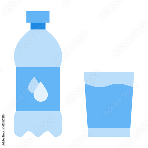 Mineral Water Flat Icon Design