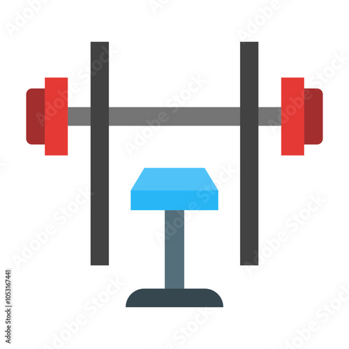 Bench Press Flat Icon Design