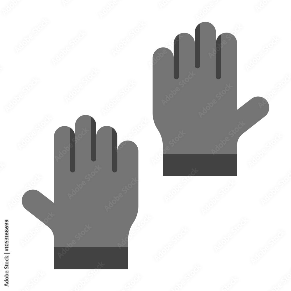 Obraz premium Leather Gloves Flat Icon Design