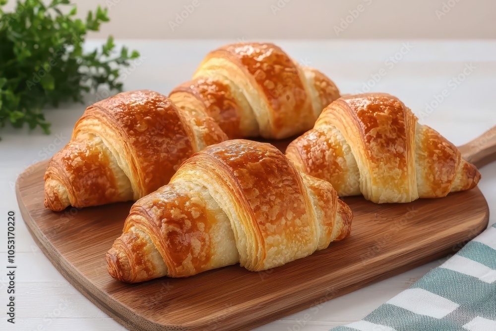 Deliciously Sweet Round Croissants with a Crumbly Finish and Light Golden Exterior Deliciously Sweet Round Croissants with a Crumbly Finish and Light Golden Exterior
