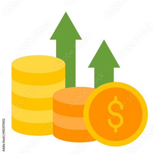 Financial Gain Flat Icon Design