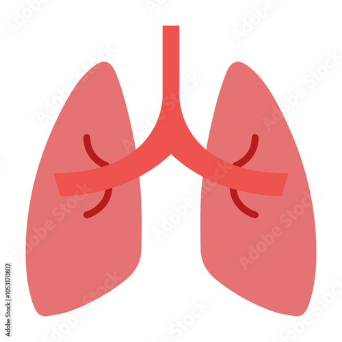 Lungs Flat Icon Design