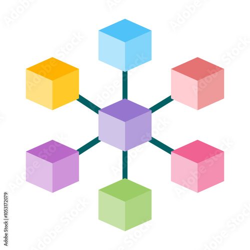 Block Chain Flat Icon Design