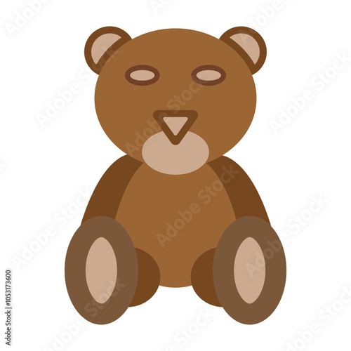 Teddy Bear Flat Icon Design