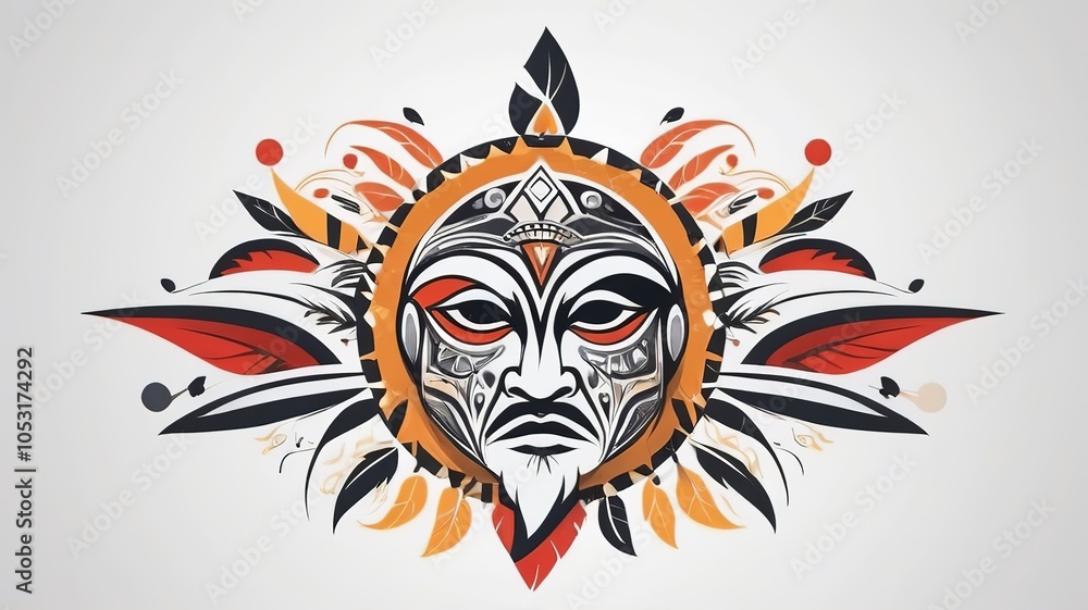 Obraz premium mask with a tattooskull