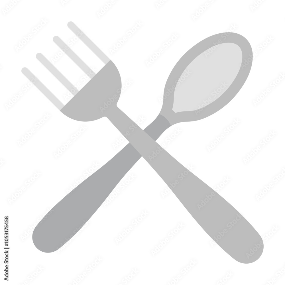 Fork and Spoon Flat Icon Design Fork and Spoon Flat Icon Design