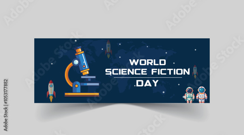 World science fiction day Cover template.