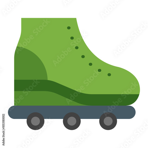 Roller Skate Flat Icon Design