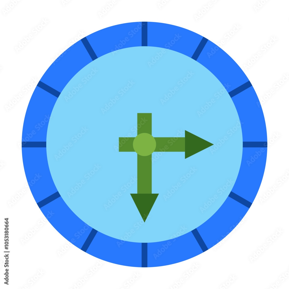 Fototapeta premium Clock Time Flat Icon Design