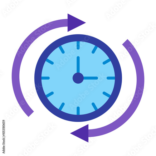 Clockwise Flat Icon Design