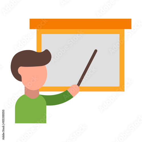 Teacher Flat Icon Design