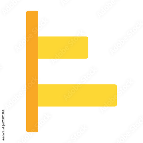 Horizontal Left Align Flat Icon Design