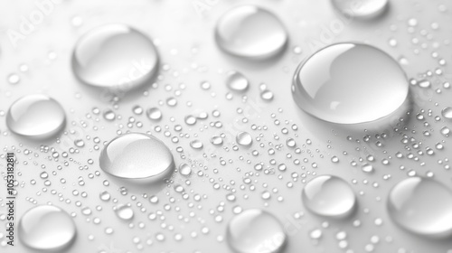 Water drops on a surface, close-up view