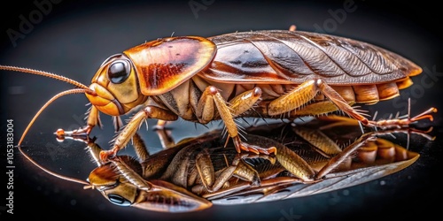 Various Cockroach Species Isolated on Transparent Background - Low Light Photography, Macro Shot, High Detail, Entomology, Insects, Nature, Animal Diversity, Scientific Study, Pest Control, Ecology photo