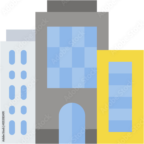 Vector Icon Building, Apartment, Urban, Town, City, Architecture and City