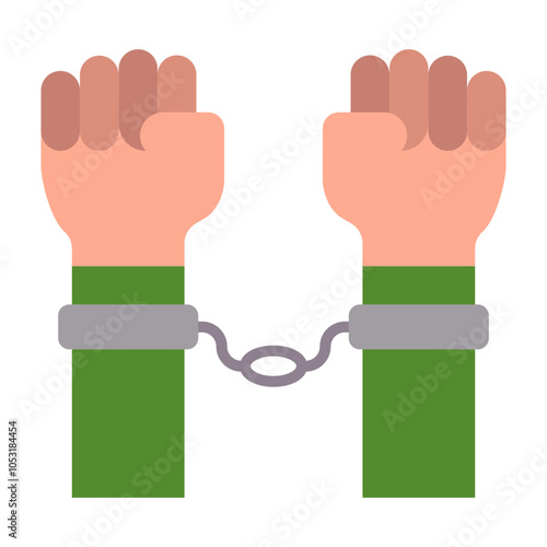 Arrested Criminal Flat Icon Design