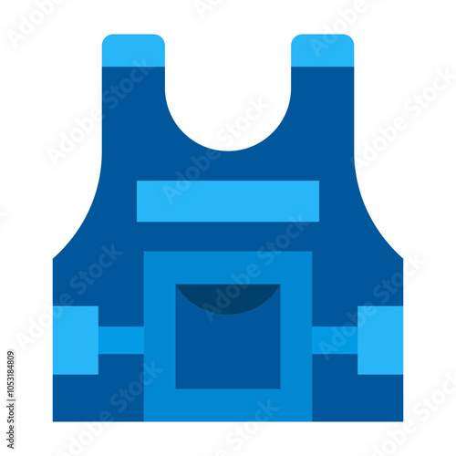 Police Vest Flat Icon Design