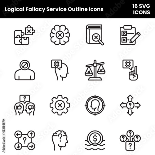 Logical Fallacy Service Outline Icons (File type SVG)