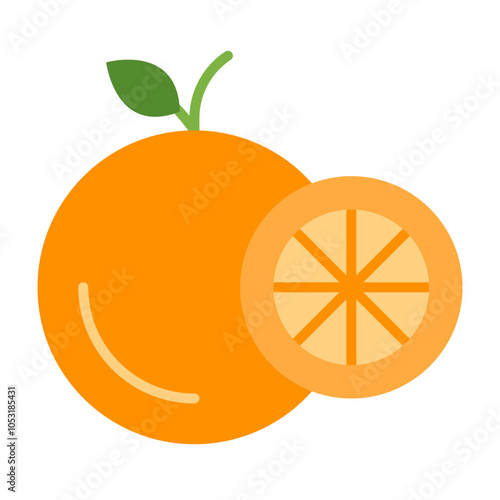 Oranges Flat Icon Design