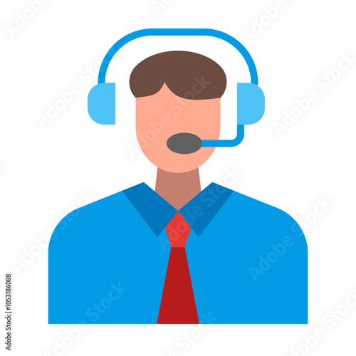 Commentator Flat Icon Design