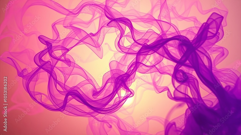 Fototapeta premium Abstract Swirls of Magenta and Peach Hues, Evoking Dreams of a Serene and Ethereal World