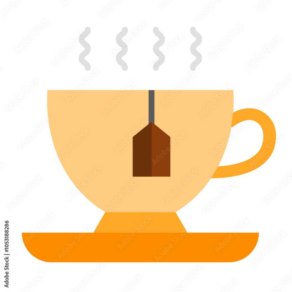 Tea Mug Flat Icon Design Tea Mug Flat Icon Design