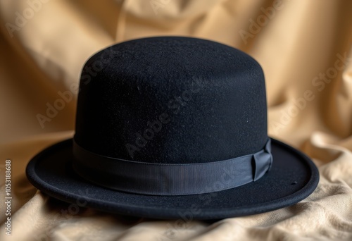 black hat on a white background